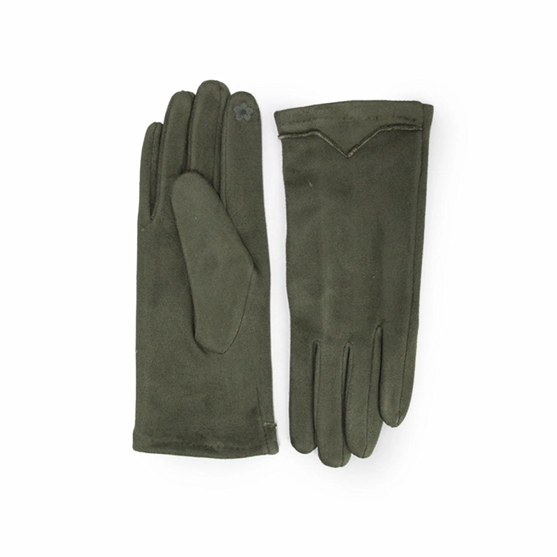 GUANTES MUJER GAMUZA CON POLAR INTERNO SUAVES ABRIGADOS INVIERNO - 1