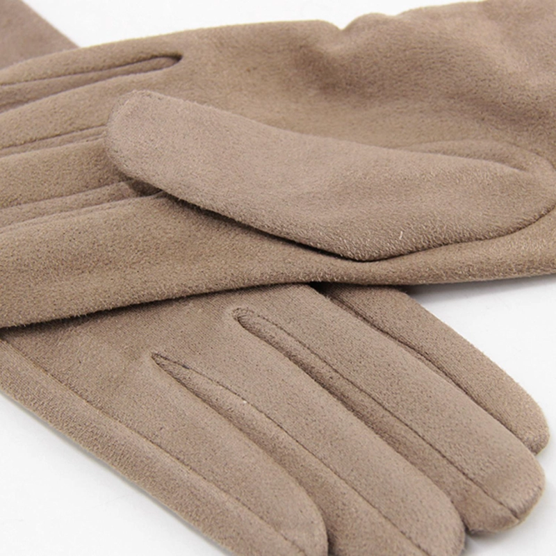 GUANTES MUJER GAMUZA BASICOS SUAVES ELEGANTES ABRIGADOS INVIERNO - 3