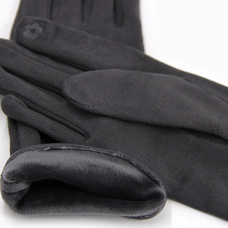 GUANTES MUJER GAMUZA BASICOS SUAVES ELEGANTES ABRIGADOS INVIERNO - 4