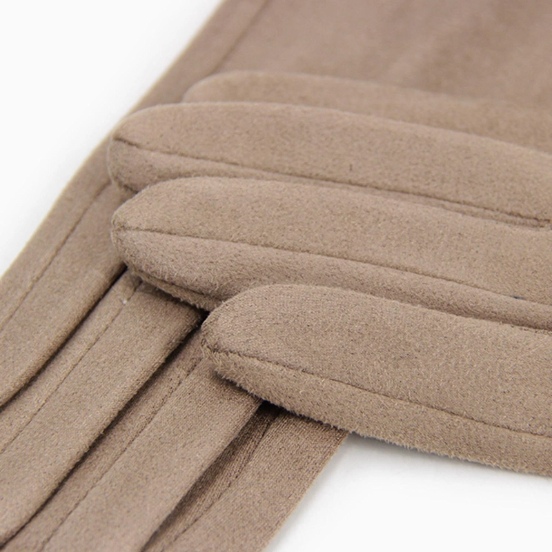 GUANTES MUJER GAMUZA BASICOS SUAVES ELEGANTES ABRIGADOS INVIERNO - 5