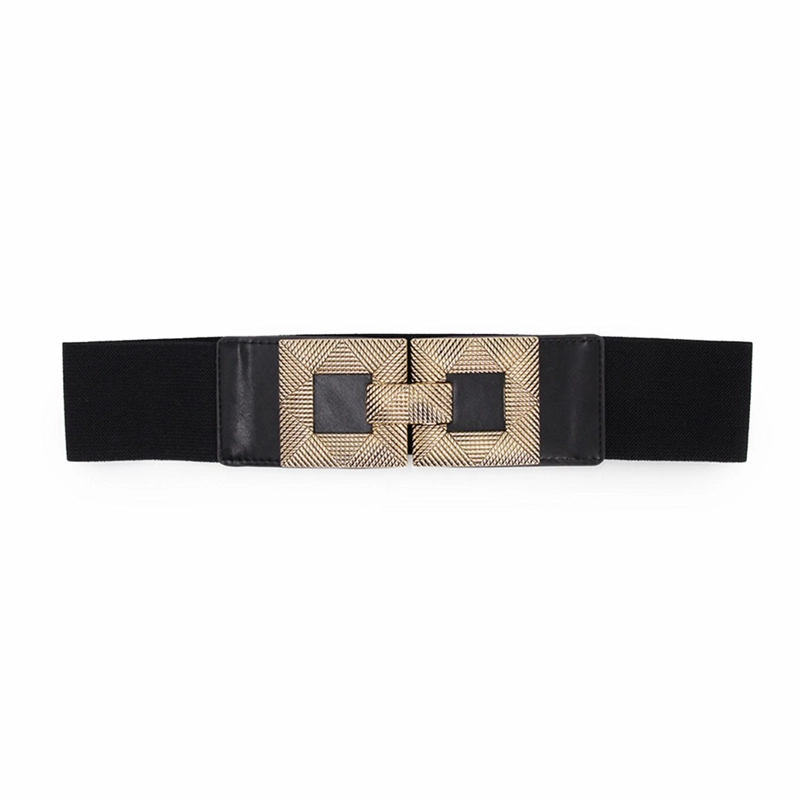 CINTURON MUJER ELASTICADO ANCHO HEBILLA GEOME TRICA - 1