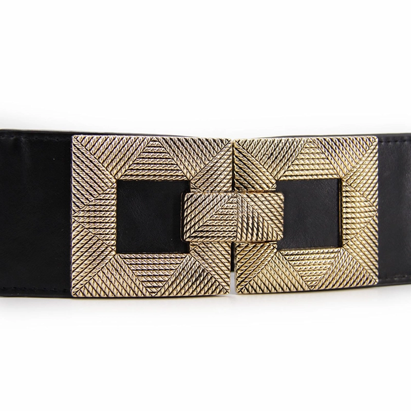 CINTURON MUJER ELASTICADO ANCHO HEBILLA GEOME TRICA - 4
