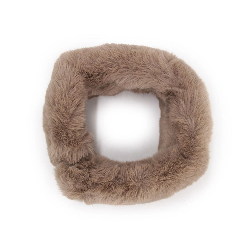 CUELLO FUR CON IMAN MUJER SUAVE ABRIGADO INVIERNO ELEGANTE - 1