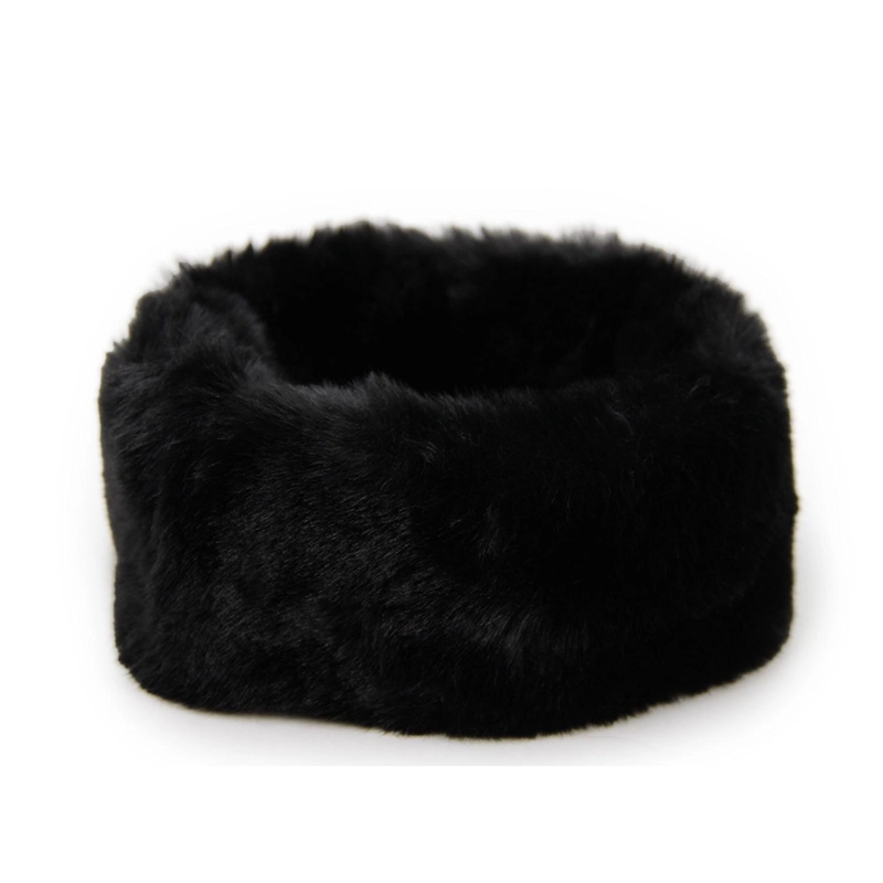 CUELLO FUR CON IMAN MUJER SUAVE ABRIGADO INVIERNO ELEGANTE - 2