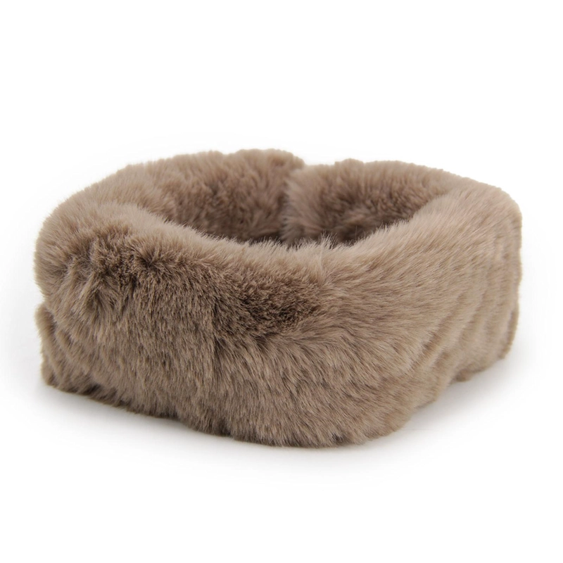 CUELLO FUR CON IMAN MUJER SUAVE ABRIGADO INVIERNO ELEGANTE - 2