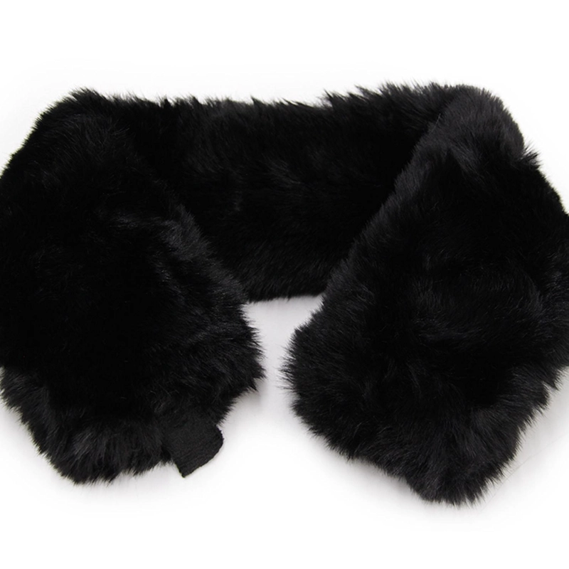 CUELLO FUR CON IMAN MUJER SUAVE ABRIGADO INVIERNO ELEGANTE - 3