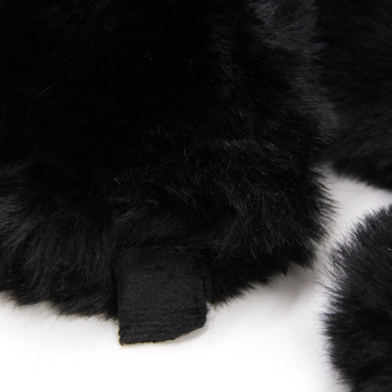 CUELLO FUR CON IMAN MUJER SUAVE ABRIGADO INVIERNO ELEGANTE - 4