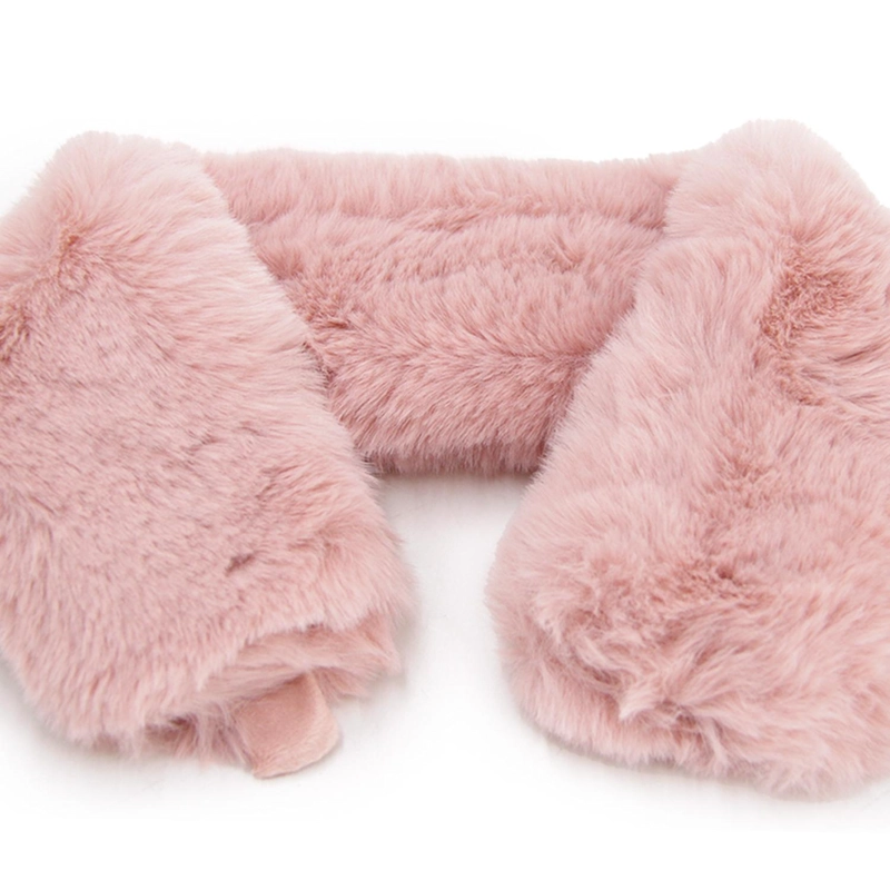 CUELLO FUR CON IMAN MUJER SUAVE ABRIGADO INVIERNO ELEGANTE - 4