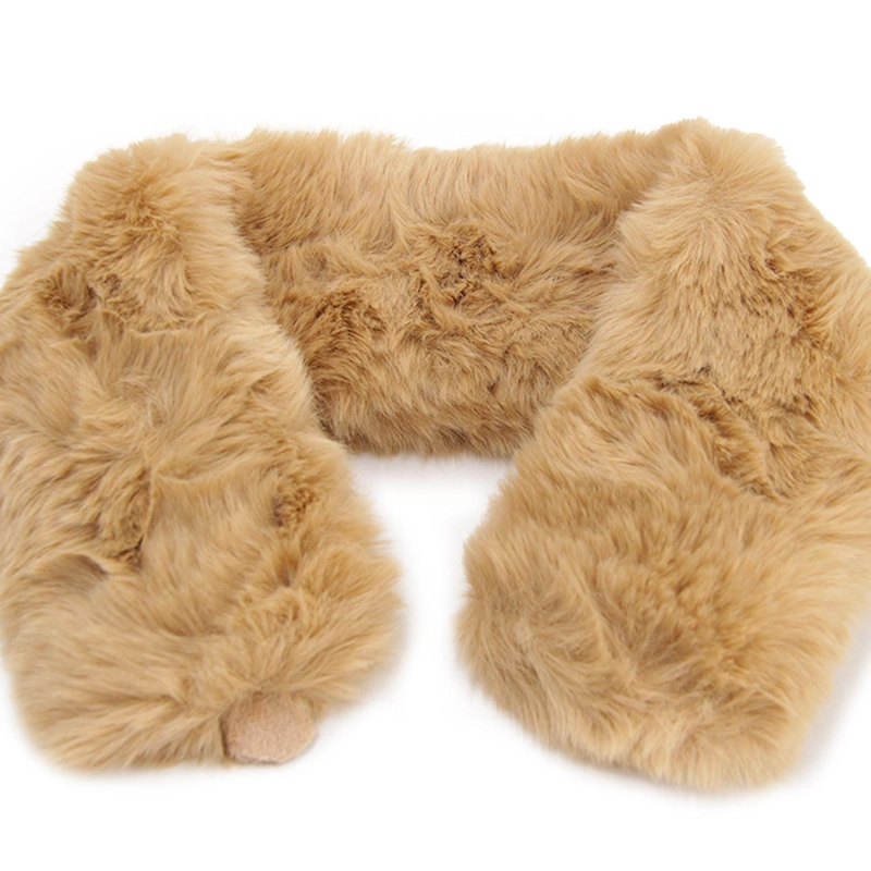 CUELLO FUR CON IMAN MUJER SUAVE ABRIGADO INVIERNO ELEGANTE - 4
