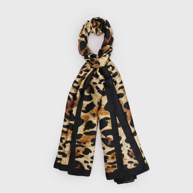 PAÑUELO LARGO TIPO SEDA DE 90X180CM ESTAMPADO ANIMAL PRINT - 1