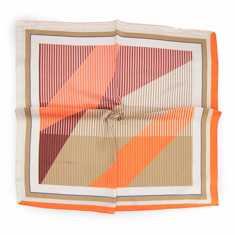 PAÑUELO TIPO SEDA 70X70 CM GEOMETRICO LINEAS MODERNO - 2