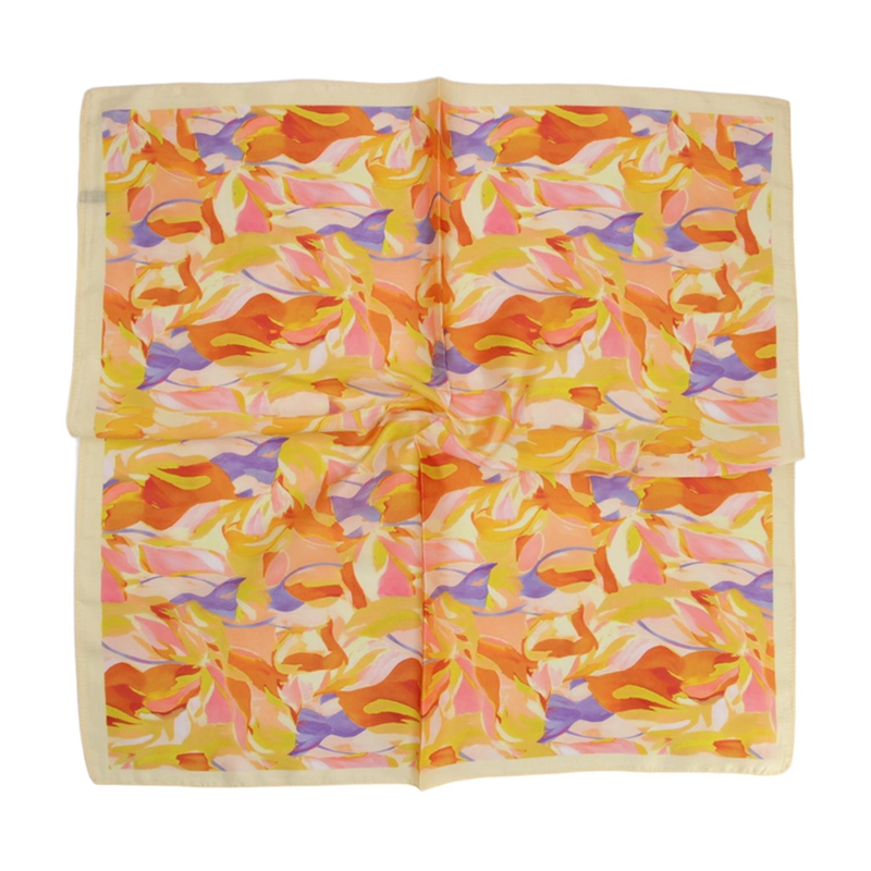 PAÑUELO TIPO SEDA 70X70 ESTAMPADO PETALOS - 2