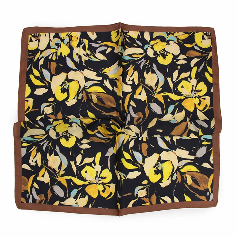 PAÑUELO TIPO SEDA 70 X 70 ESTAMPADO FLORAL OTOÑAL - 2