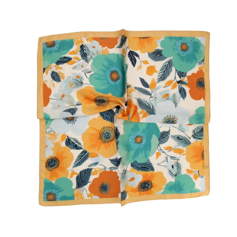 PAÑUELO TIPO SEDA 70 X 70 ESTAMPADO FLORAL - 2