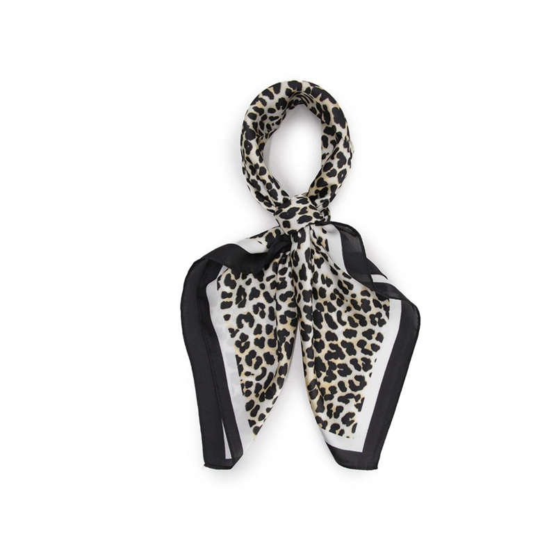PAÑUELO TIPO SEDA 70X70 CM ANIMAL PRINT LEOPARDO ELEGANTE - 1