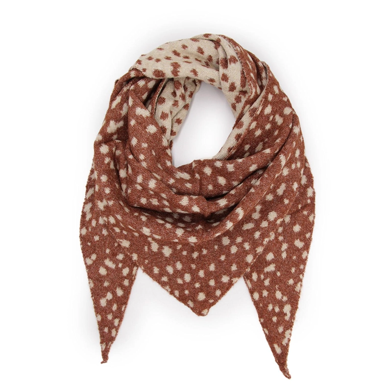 BUFANDA/CHAL TRIANGULAR MUJER TEJIDA BAMBI PRINT REVERSIBLE - 1