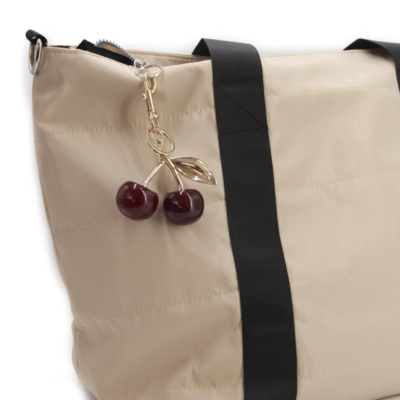 ACCESORIO LLAVERO CHARM PARA BOLSO-CARTERA METALICO CHERRY CEREZA - 1