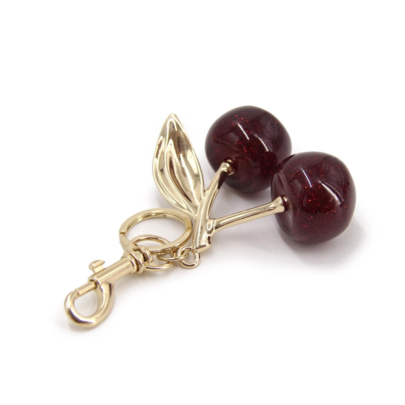 ACCESORIO LLAVERO CHARM PARA BOLSO-CARTERA METALICO CHERRY CEREZA - 4