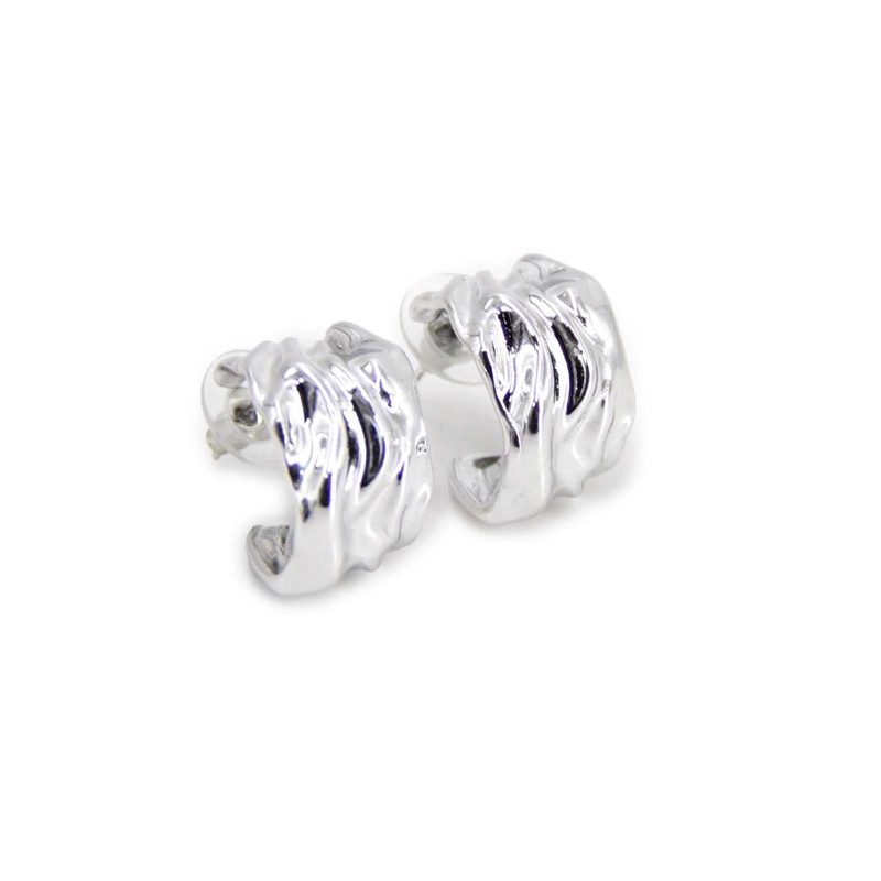 AROS DE ACERO INOXIDABLE DISEÑO ELEGANTE MINIMASLISTA TAMAÑO TALLA UNICA - 2