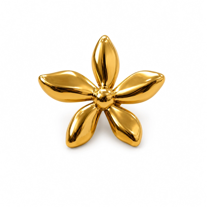 AROS FLOR PLATEADOS ACERO INOXIDABLE ESTILO MINIMALISTA MUJER TAMAÑO TALLA UNICA - 4
