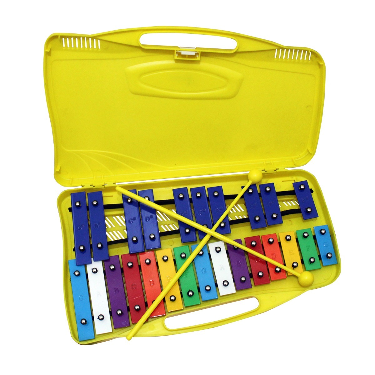 METALÓFONO ALLEGRO 25 TONOS AMARILLO ALUMINIO ALL25S + BAQUETA ADICIONAL - 1