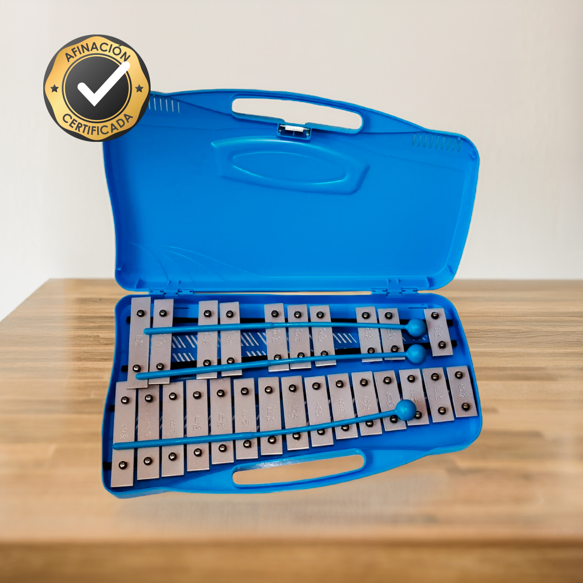 METALÓFONO ALLEGRO CROMÁTICO 25 TONOS AZUL ALL25W + BAQUETA ADICIONAL - 2
