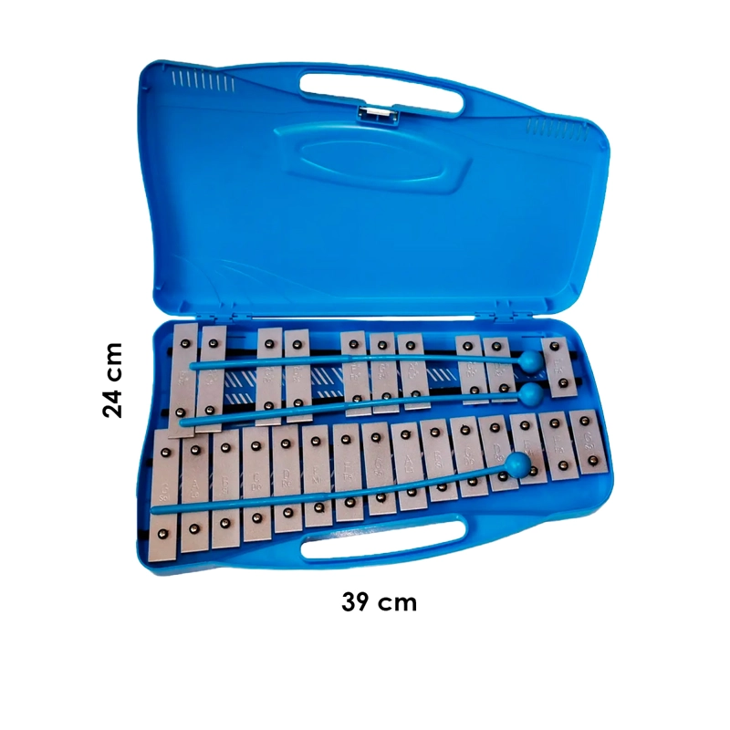 METALÓFONO ALLEGRO CROMÁTICO 25 TONOS AZUL ALL25W + BAQUETA ADICIONAL - 4