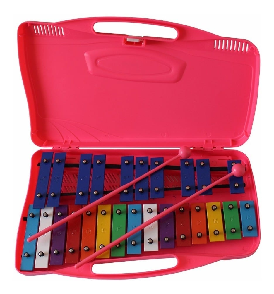 METALÓFONO ALLEGRO 25 TONOS ALUMINIO ROSADO ALL25P + BAQUETA ADICIONAL - 1
