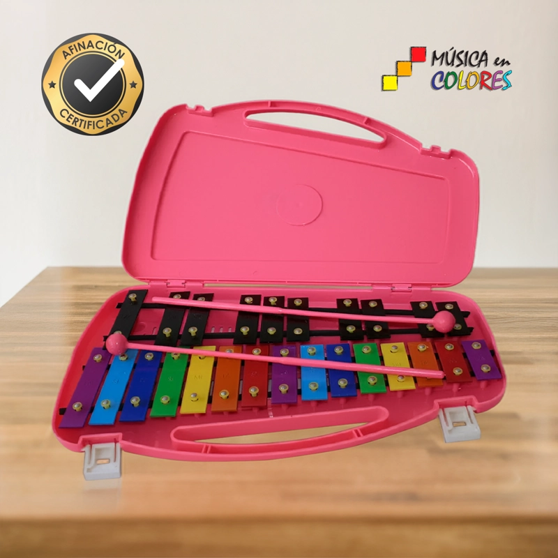 METALÓFONO ALLEGRO CROMÁTICO 25 TONOS ROSADO ALL25PD + BAQUETA ADICIONAL - 3