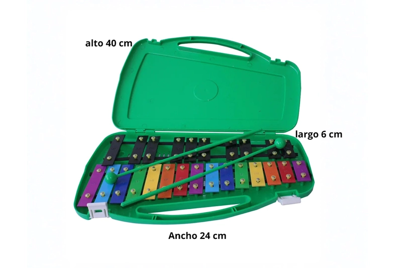 METALÓFONO ALLEGRO CROMÁTICO 25 TONOS VERDE ALL25GD + BAQUETA ADICIONAL - 4