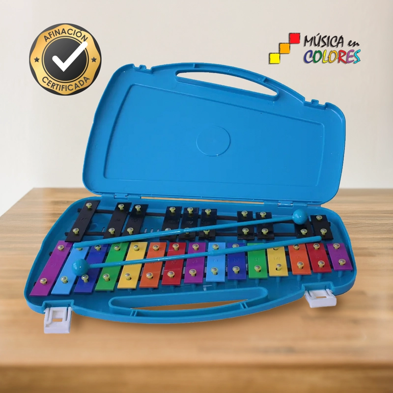 METALÓFONO ALLEGRO CROMÁTICO 25 TONOS AZUL ALL25BD + BAQUETA ADICIONAL - 3