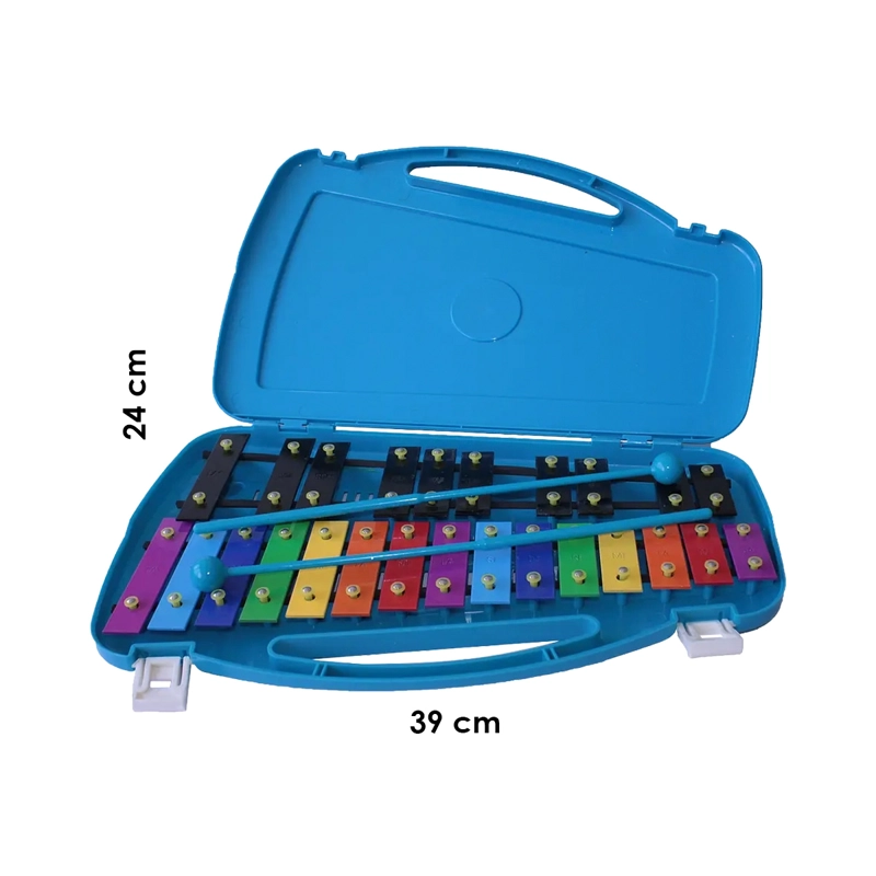 METALÓFONO ALLEGRO CROMÁTICO 25 TONOS AZUL ALL25BD + BAQUETA ADICIONAL - 4