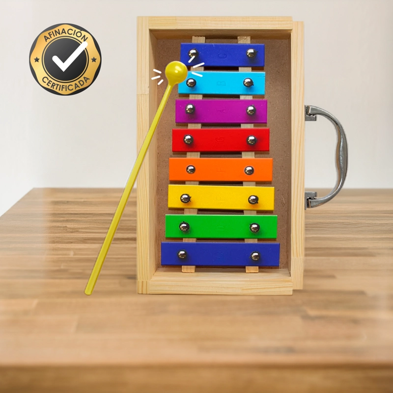 METALOFONO DIATONICO 8 TONOS COLOR CAJA MADERA ALL8SC - 3
