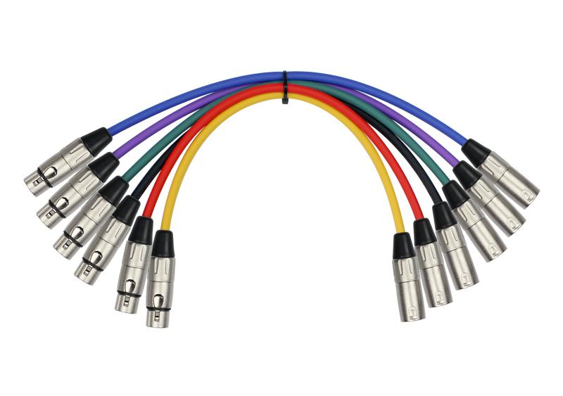 JUEGO 6 CABLES KIRLIN MICROFONO 0,3M XLR MACHO-HEMBRA MP6-480-0.3M - 2