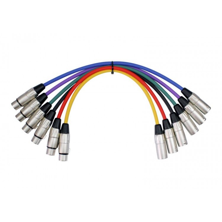 CABLE KIRLIN JUEGO 6 MICRÓFONO 1 M XLR MACHO-HEMBRA MP6-480-1 - 2