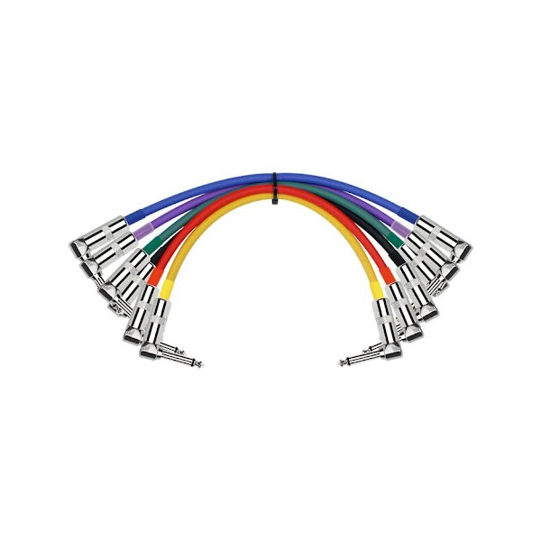 PACK 6 CABLES KIRLIN PLUG-PLUG ANGULO COLORES 0.3 MTS IPV6-243 - 1