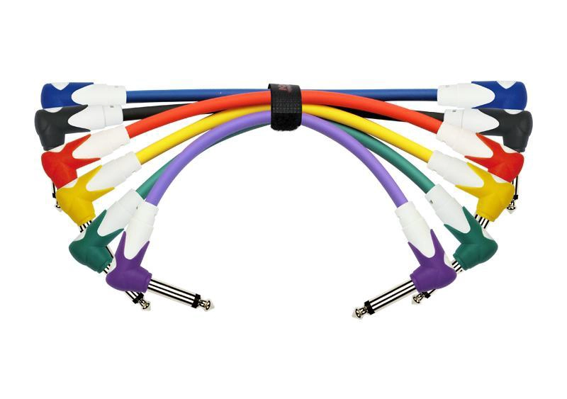 PACK 6 CABLES PLUG-PLUG ANGULO COLORES 0.3 MTS LG6-203-6 - 3