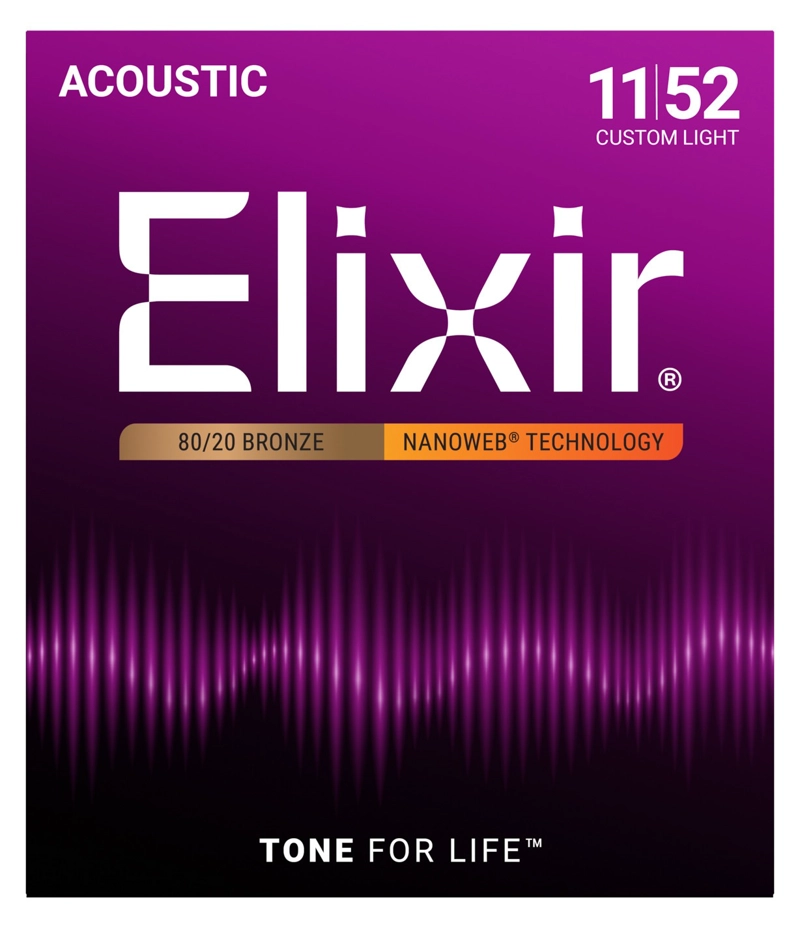 SET ELIXIR CUERDA GUITARRA ACÚSTICA 80/20 BRONCE LIGHT 11-52 11027 - 1
