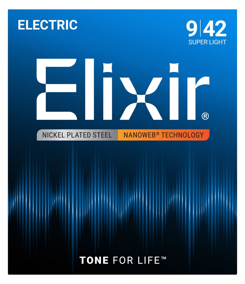 SET ELIXIR CUERDA GUITARRA ELÉCTRICA ACERO NIQUELADO SUPER LIGHT 9-42 11002 - 1
