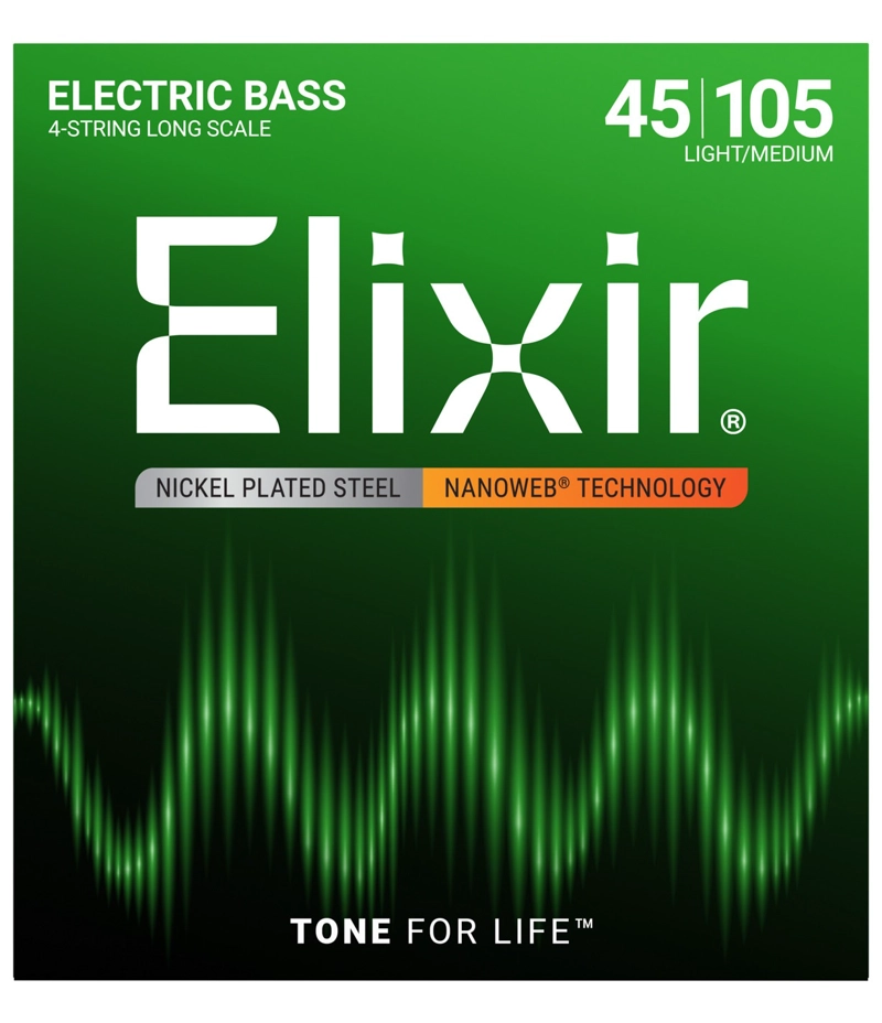 SET ELIXIR CUERDA BAJO ELÉCTRICO ACERO NIQUELADO 45-105 14077 - 1