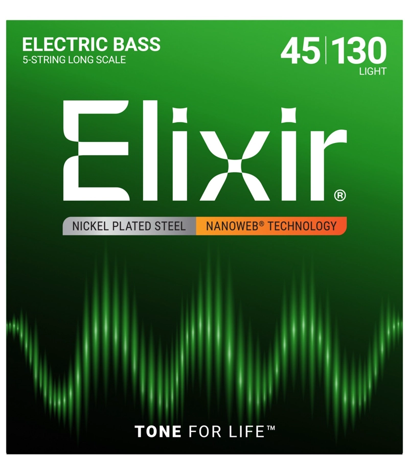 SET ELIXIR 5 CUERDA BAJO ELÉCTRICO ACERO NIQUELADO 45-130 14202 - 1