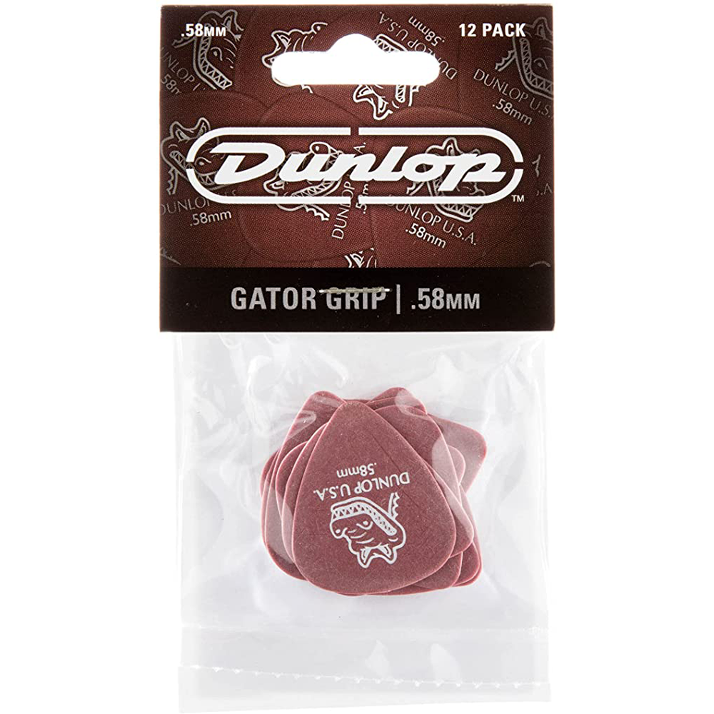 SET DUNLOP UÑETAS GATOR GRIP ROJAS 0.58MM DUNL417P.58 - 4