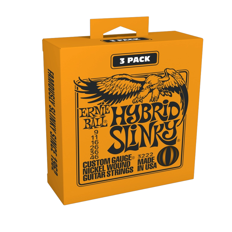 PACK DE 3 SET DE CUERDAS ERNIE BALL HYBRID SLINKY NICKEL 9 - 46 - 1