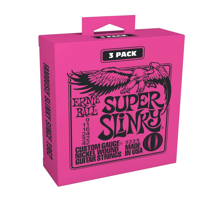 PACK ERNIE BALL DE 3 SET DE CUERDAS SUPER SLINKY NICKEL 9 - 42 - 1