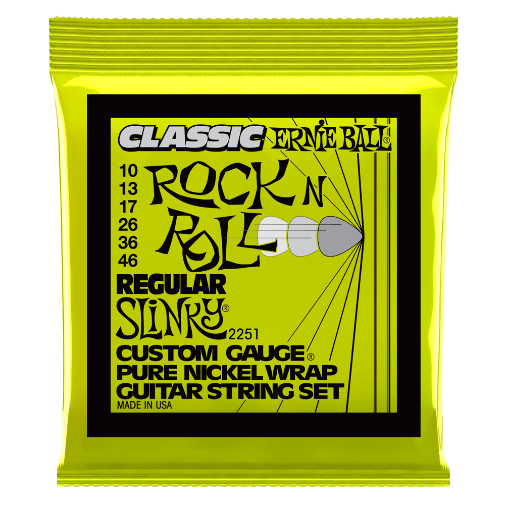 SET DE CUERDAS ERNIE BALL REGULAR SLINKY NICKEL 10 - 46 - 1