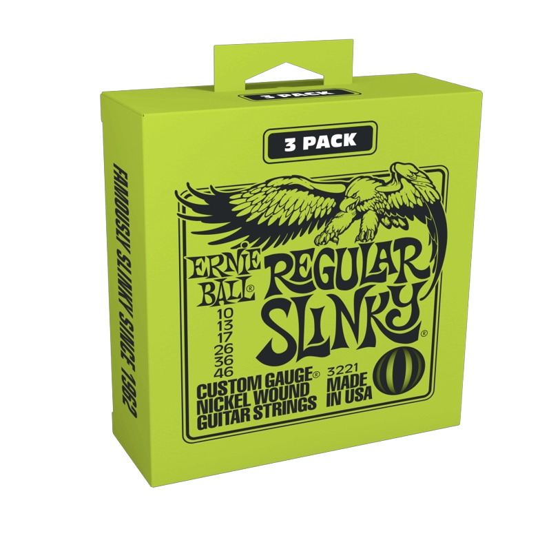 PACK ERNIE BALL DE 3 SET DE CUERDAS SLINKY NICKEL 10 - 46 - 1