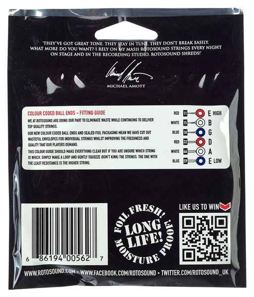 PACK ROTOSOUND DE CUERDAS DE GUITARRA ELÉCTRICA MAS11 MICHAEL AMOTT - 2