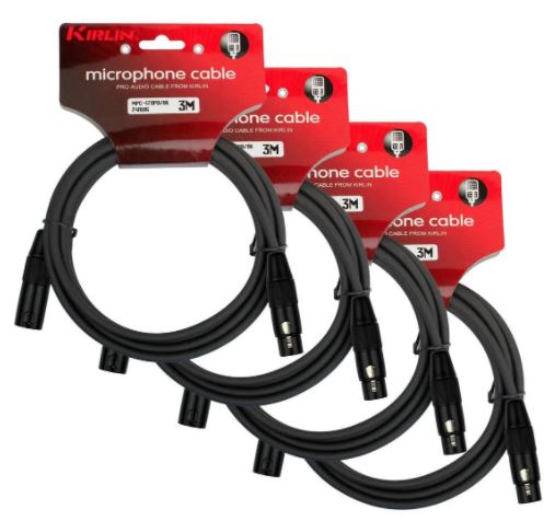 CABLE KIRLIN PACK 4  MICRÓFONO SERIE C XLR3M  MPC4-470PB-3 - 1