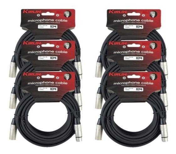 CABLE KIRLIN PACK 6  MICRÓFONO SERIE C XLR 10M  MPC6-280-10 - 1