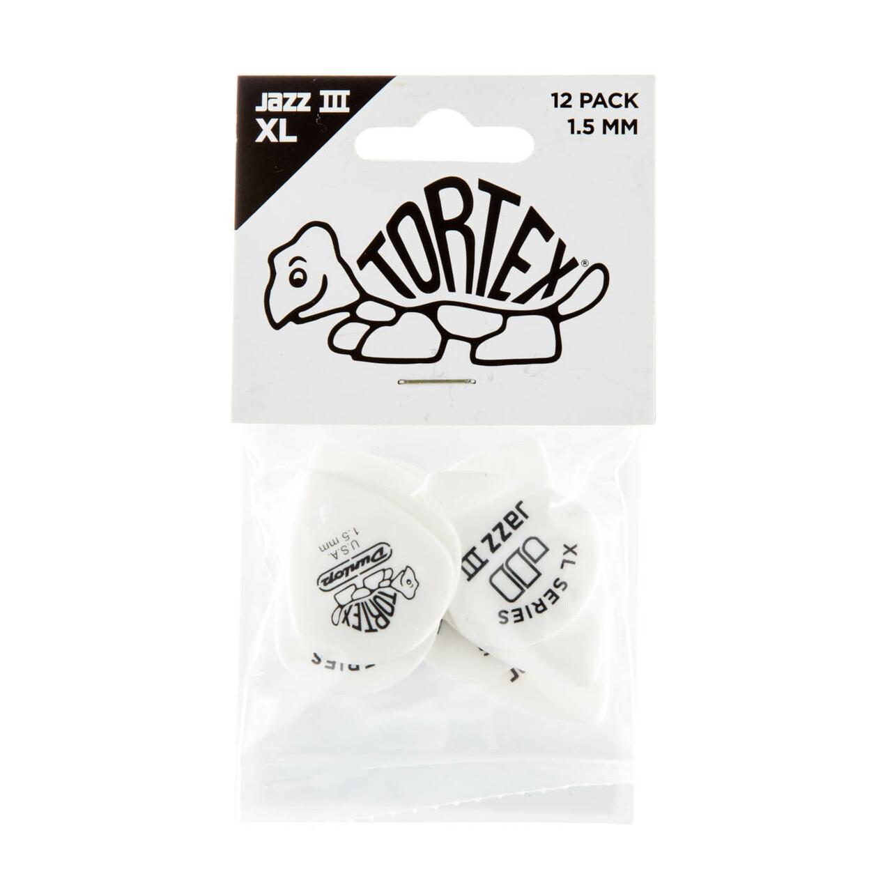 UÑETAS DUNLOP 498 TORTEX JAZZ III PICK 1.5 PACK 12 - 3